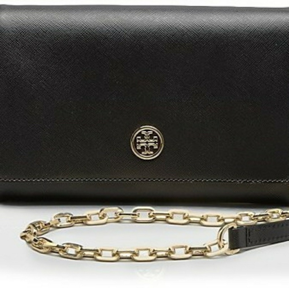 Black Tory Burch Robinson Wallet on Chain